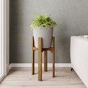 Ver imagem 6 de Kit 2 Suportes para Vaso em Madeira 40cm e 55cm de altura Decorativo