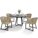 Ver imagem 1 de Kit Mesa Wine Com 4 Cadeiras Área Externa Espaço Gourmet Corda Náutica Belize D04 Bege - Lyam