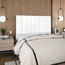 Ver imagem 2 de Cabeceira Estofada Casal Carla 140 Cm Corino Branco