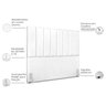 Cabeceira Estofada Casal Carla 140 Cm Corino Branco - 3