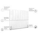 Ver imagem 3 de Cabeceira Estofada Casal Carla 140 Cm Corino Branco
