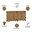 Ver imagem 3 de Balcão Buffet Sala de Jantar 169cm 4 Portas 4 Gavetas Rubia F07 - Mpozenato