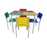 Conjunto QUADRADO 4 Cadeiras FORMICADA INFANTIL 2 a 6 Anos MR PLAST - 4107 - 4