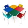 Conjunto QUADRADO 4 Cadeiras FORMICADA INFANTIL 2 a 6 Anos MR PLAST - 4107 - 2