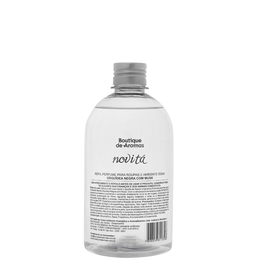 Refil para Perfume Roupas e Ambiente Novitá Orquídea Negra com Musk - 500ml Boutique de Aromas - 1