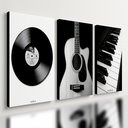 Ver imagem 1 de Kit 3 Quadro Decorativo Música Violão Piano Vinil Moderno 28x20cm