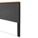 Ver imagem 5 de Cabeceira Cama Box Queen 1,60m Estofada Detalhe em Madeira Java Veludo Preto