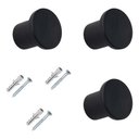 Ver imagem 1 de Kit 3 Ganchos Parede Pendurador Redondo Aluminio Resistente - Preto