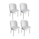 Ver imagem 1 de Kit 4 Cadeiras Sala de Jantar Base Fixa Aço Cinza Elana Jvb Móveis: Bege