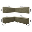 Ver imagem 4 de Kit Canto Alemão para Casa Cozinha 1,25x1,60m Veludo Marrom Sofa Store