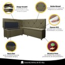 Ver imagem 6 de Kit Canto Alemão para Casa Cozinha 1,25x1,60m Veludo Marrom Sofa Store