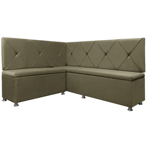 Kit Canto Alemão para Casa Cozinha 1,25x1,60m Veludo Marrom Sofa Store