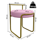 Ver imagem 4 de Banqueta Puff Penteadeira Maquiagem Base de Ferro Corino:rosa Claro