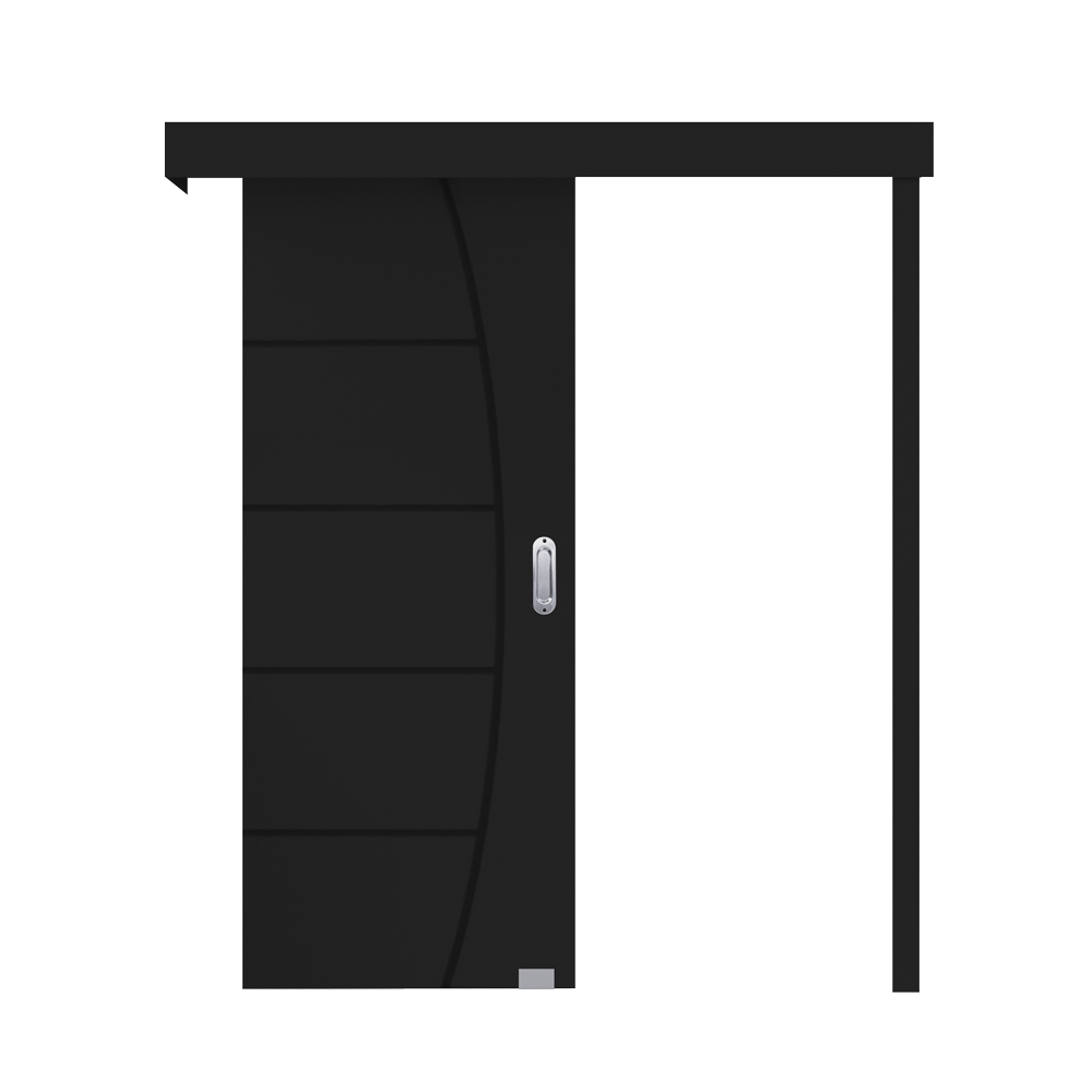 Porta de Correr Ecopratico Black 210x90 Frisada com Fechadura Pontokit - 1