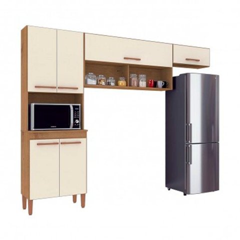 Cozinha Modena 6 Portas 6 Prateleiras Atualle Móveis Natura- Off White