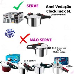 Borracha Silicone Cristal Original Panela Pressão Clock Inox Rochedo Inox 4l / 6l / 8l - 6