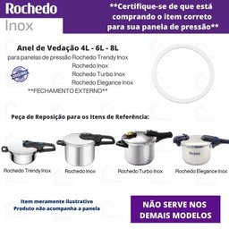 Borracha Silicone Cristal Original Panela Pressão Clock Inox Rochedo Inox 4l / 6l / 8l - 4