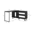 Ver imagem 2 de Mesa para Escritório em L Malbec 3 Nichos 135cm Industrial Yescasa Preto