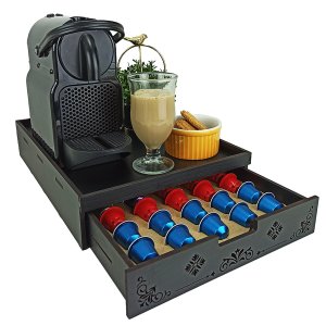 Porta cápsulas Nespresso com Bandeja Para 45 capsulas café