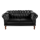 Ver imagem 3 de Conjunto Sofá 2 Lugares e Poltrona Dom Pedro Chesterfield Capitonê - Couríssimo Preto