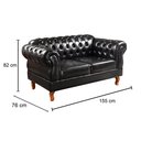 Ver imagem 7 de Conjunto Sofá 2 Lugares e Poltrona Dom Pedro Chesterfield Capitonê - Couríssimo Preto