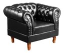 Ver imagem 4 de Conjunto Sofá 2 Lugares e Poltrona Dom Pedro Chesterfield Capitonê - Couríssimo Preto