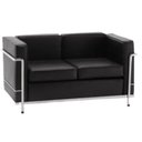 Ver imagem 1 de Sofá Le Corbusier Masculino Lc 1 Lugar Inox Revestido em Couro Ecológico.