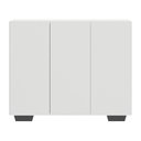 Ver imagem 2 de Gabinete Banheiro 3 Portas 90Cm Multimóveis V5031 Branco/Preto Branco/Preto