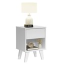 Ver imagem 3 de Mesa De Cabeceira Branca Com 1 Gaveta 3235 Madesa Branco