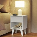 Ver imagem 1 de Mesa De Cabeceira Branca Com 1 Gaveta 3235 Madesa Branco