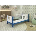 Ver imagem 2 de Cama Infantil Encanto 100% Mdf com Grade de Proteção Lateral - Branco/azul