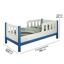 Ver imagem 3 de Cama Infantil Encanto 100% Mdf com Grade de Proteção Lateral - Branco/azul