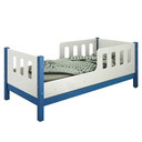 Ver imagem 1 de Cama Infantil Encanto 100% Mdf com Grade de Proteção Lateral - Branco/azul