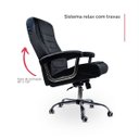 Ver imagem 6 de Cadeira para Escritório Modelo Presidente Couro Sintético Assento com Molas Ensacadas Cor Preto
