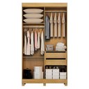 Ver imagem 3 de Guarda Roupa Casal Quero 4 Portas de Bater 2 Gavetas MDF Cinamomo Off White Valdemóveis