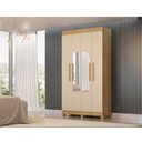 Ver imagem 2 de Guarda Roupa Casal Quero 4 Portas de Bater 2 Gavetas MDF Cinamomo Off White Valdemóveis