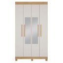 Ver imagem 1 de Guarda Roupa Casal Quero 4 Portas de Bater 2 Gavetas MDF Cinamomo Off White Valdemóveis