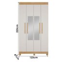 Ver imagem 5 de Guarda Roupa Casal Quero 4 Portas de Bater 2 Gavetas MDF Cinamomo Off White Valdemóveis