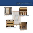 Ver imagem 4 de Guarda Roupa Casal Quero 4 Portas de Bater 2 Gavetas MDF Cinamomo Off White Valdemóveis