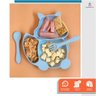 Prato Infantil Silicone 3 Divisórias Alimentação C/ Ventosa Azul - 7