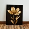 Kit 3 Quadro Decorativo Sala Flores Floral Dourado Gold 4k Qualidade Premium Luxo 40x28cm - 6
