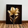 Kit 3 Quadro Decorativo Sala Flores Floral Dourado Gold 4k Qualidade Premium Luxo 40x28cm - 4