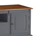 Ver imagem 3 de Rack para Sala com Pés Luis Xv 2 Portas 1 Gaveta e Nicho 60811m Hannover - Cinza/imbuia Glazer