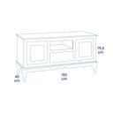Ver imagem 4 de Rack para Sala com Pés Luis Xv 2 Portas 1 Gaveta e Nicho 60811m Hannover - Cinza/imbuia Glazer