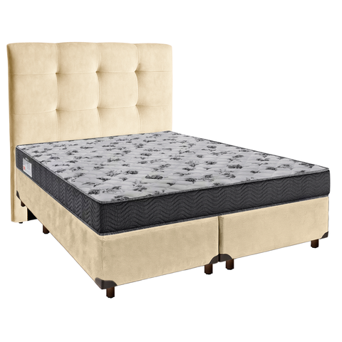Conjunto Cama Box Blindado Casal + Colchão D33 Iso100 Ortobom + Cabeceira