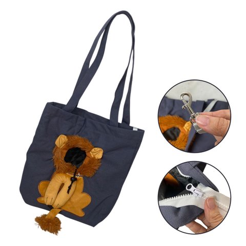 Bolsa Transporte Gato Cachorro Pet Animal Estampa Leao Estimacao Passeio Diversao Ombro Viagem Venti