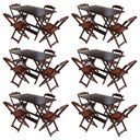 Ver imagem 1 de Kit 6 Conjuntos De Mesa Com 4 Cadeiras De Madeira Dobravel 120X70 Imbuia - Marrom