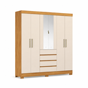 Ver imagem 2 de Guarda-Roupa Casal 6 Portas 4 Gavetas com Espelho Opera Cinamomo Off White Demobile