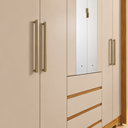 Ver imagem 4 de Guarda-Roupa Casal 6 Portas 4 Gavetas com Espelho Opera Cinamomo Off White Demobile