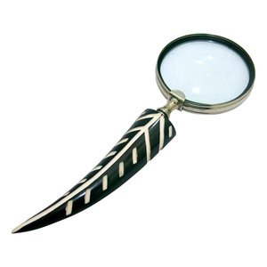 Lupa de Aumento de Metal Prata com o Cabo de Resina Preto